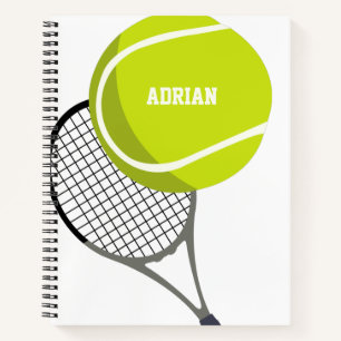 Tennis Ball & Racket Racquet Personalised Notebook