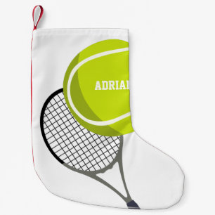 Tennis Ball & Racket Racquet Personalised Small Christmas Stocking