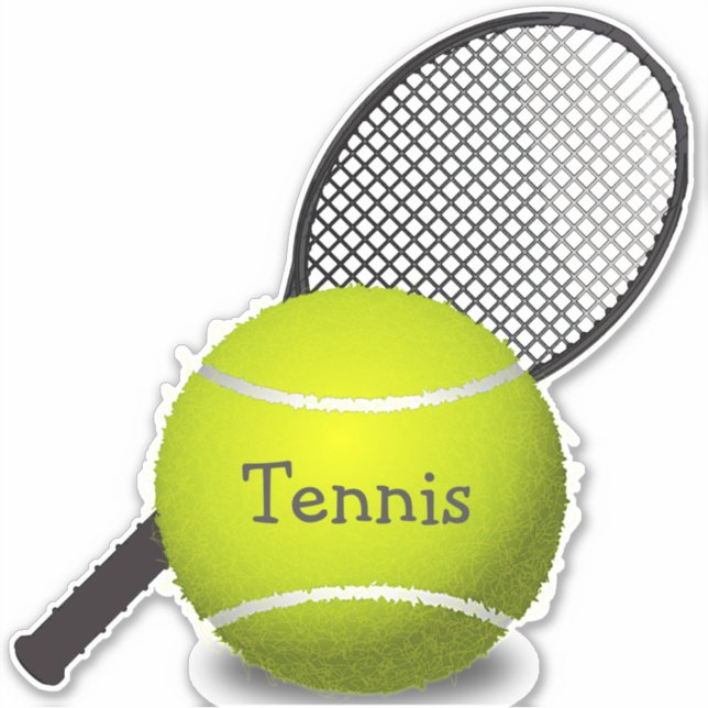 Tennis Ball Racquet Design Contour Sticker (Front)