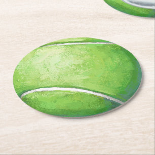 Tennis Ball Round Paper Coaster