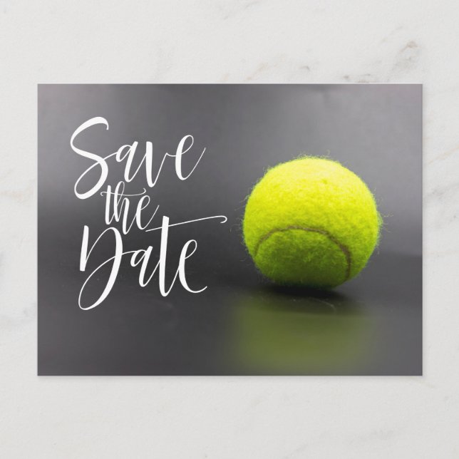 Tennis Ball Save the Date Postcard (Front)