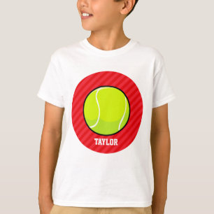 Tennis Ball; Scarlet Red Stripes T-Shirt
