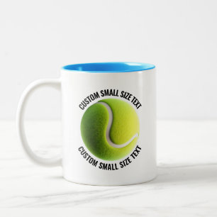 Tennis Ball & Small Text LIGHT BLUE 11oz Custom Two-Tone Coffee Mug