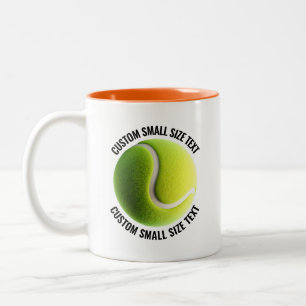 Tennis Ball & Small Text ORANGE 11oz Custom Two-Tone Coffee Mug