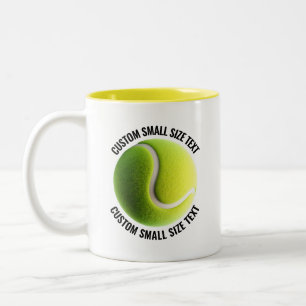 Tennis Ball & Small Text YELLOW 11oz Custom Two-Tone Coffee Mug