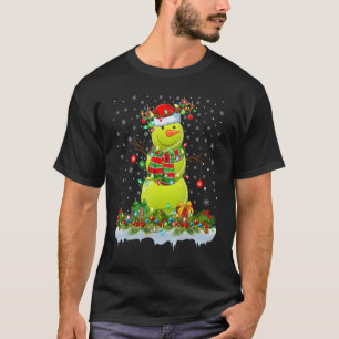 Tennis Ball Snowman Xmas Lights Tennis Christmas T-Shirt