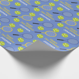 Tennis Ball Sport Games Birthday Name Wrapping Paper