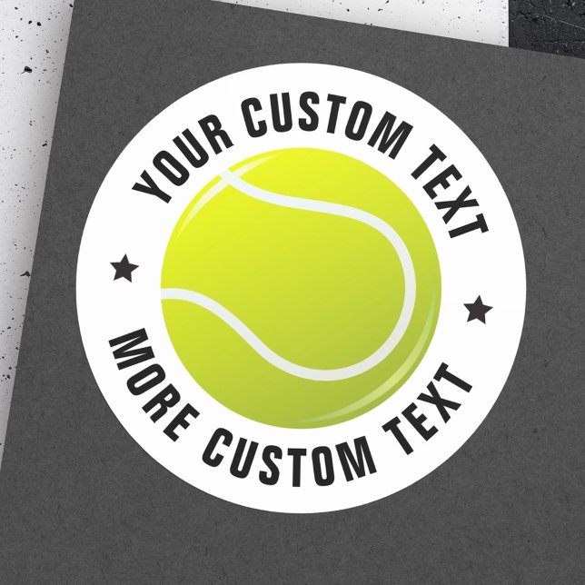 Tennis ball sticker with custom text (Tennis ball sticker with custom text)