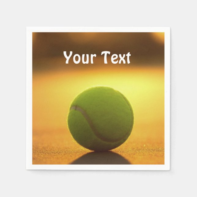 Tennis Ball Tennis Court Personalise Customise Napkin (Front)