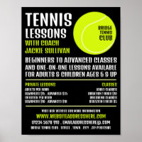 Tennis Ball, Tennis Lessons/Classes Advertising