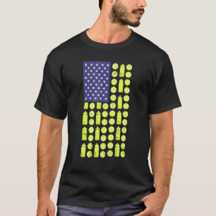 Tennis Ball Tumbler American Flag Cool Sports T-Shirt