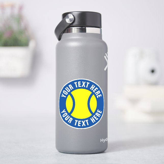 Tennis ball vinyl stickers with custom text (HydroFlask)