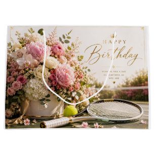 Tennis ball with lots of flower for birthday   large gift bag