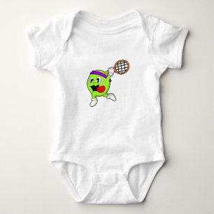 Tennis ball with Tennis racket Baby Bodysuit