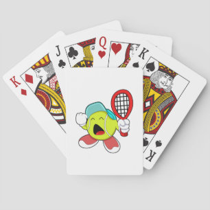 Tennis ball with Tennis racket Playing Cards