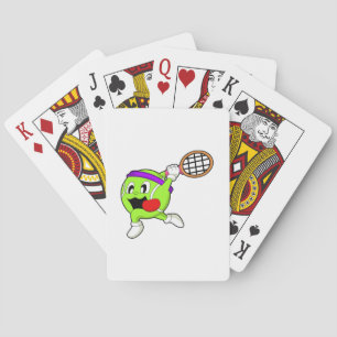 Tennis ball with Tennis racket Playing Cards
