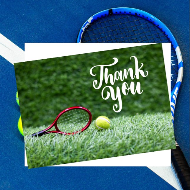 Tennis ball with word thank you card (Creator Uploaded)