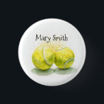 Tennis ball with your name 3 cm round badge<br><div class="desc">Tennis ball with your name button</div>