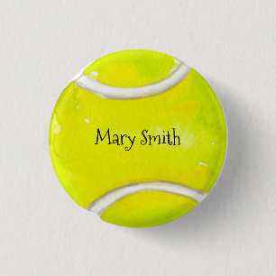 Tennis ball with your name 3 cm round badge