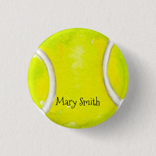 Tennis ball with your name 3 cm round badge