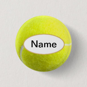 tennis ball with your nasty on it 3 cm round badge
