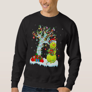 Tennis Ball Xmas Tree Lighting Snowman Tennis Ball Sweatshirt
