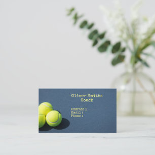 Tennis balls are on the court background business business card