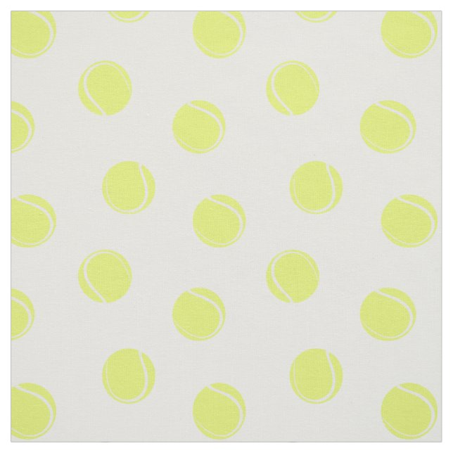 Tennis Balls Pattern on White Fabric (Swatch)