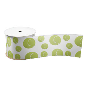 tennis balls pattern satin ribbon