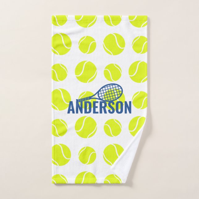 Tennis Balls Personalised Name Sports Hand Towel (Hand Towel)