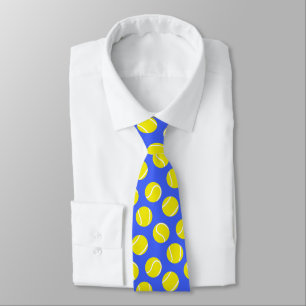 Tennis balls racket sports yellow and blue tie