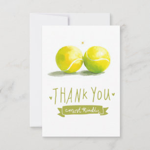 Tennis Balls Thank You Card Simple Tennis 