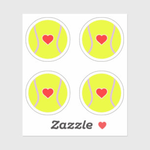 Tennis balls with red heart pack