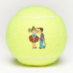 Tennis Balls with Romantic Couple - Lov