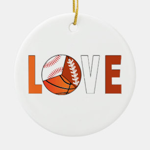 Tennis Basketball Baseball Football Lover Ceramic Tree Decoration