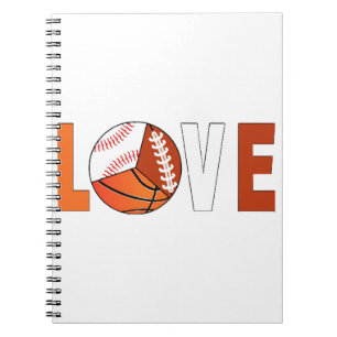Tennis Basketball Baseball Football Lover Notebook