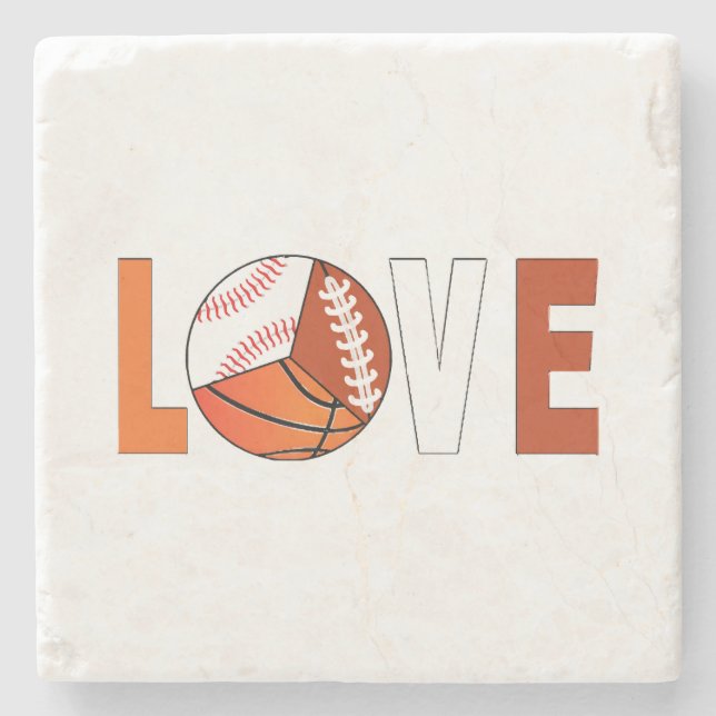 Tennis Basketball Baseball Football Lover Stone Coaster (Front)