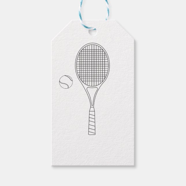 Tennis Bat & Ball Gift Tag (Front)