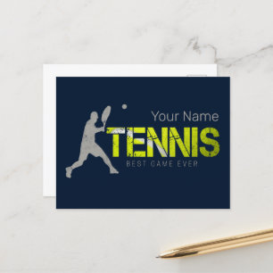 Tennis Best Game Ever Vintage Sport Coach Design Holiday Postcard