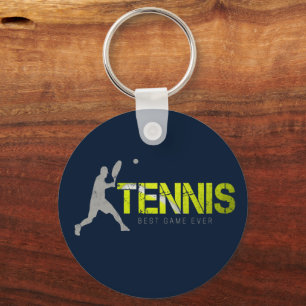 Tennis Best Game Ever Vintage Sport Coach Design Key Ring