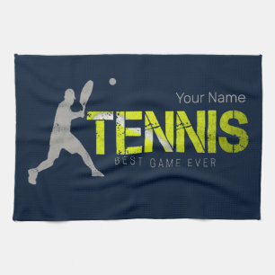 Tennis Best Game Ever Vintage Sport Coach Design Tea Towel