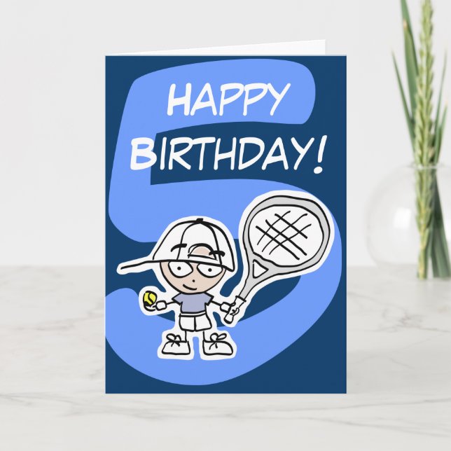 Tennis Birthday Card for boy (Front)
