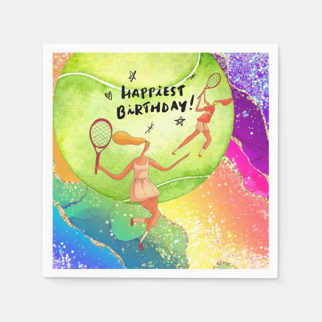 Tennis  Birthday  for Tennis Player watercolor   Napkin (Front)
