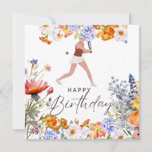 Tennis Birthday for Woman Player Postcard
