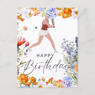 Tennis Birthday for Woman Player Postcard