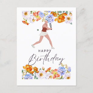 Tennis Birthday for Woman Player Postcard