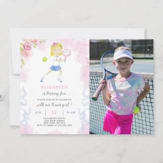 Tennis Birthday Invitation With Photo