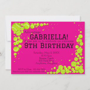 Tennis Birthday Party Invitation