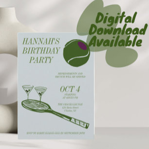 Tennis birthday party  invitation