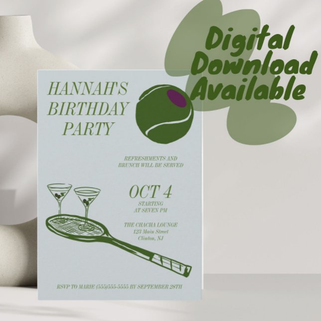 Tennis birthday party  invitation (Creator Uploaded)